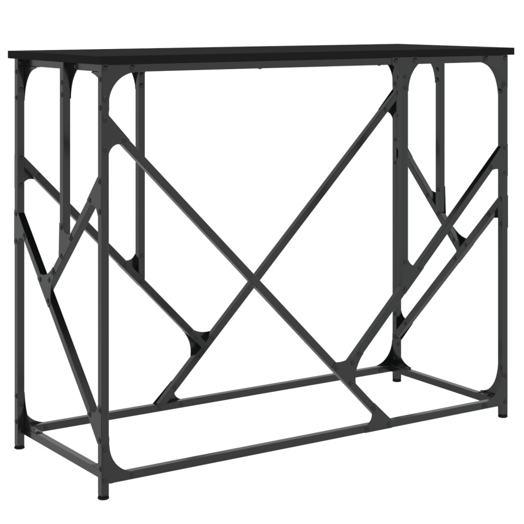 fekete szerelt fa tálalóasztal 100x40x80 cm