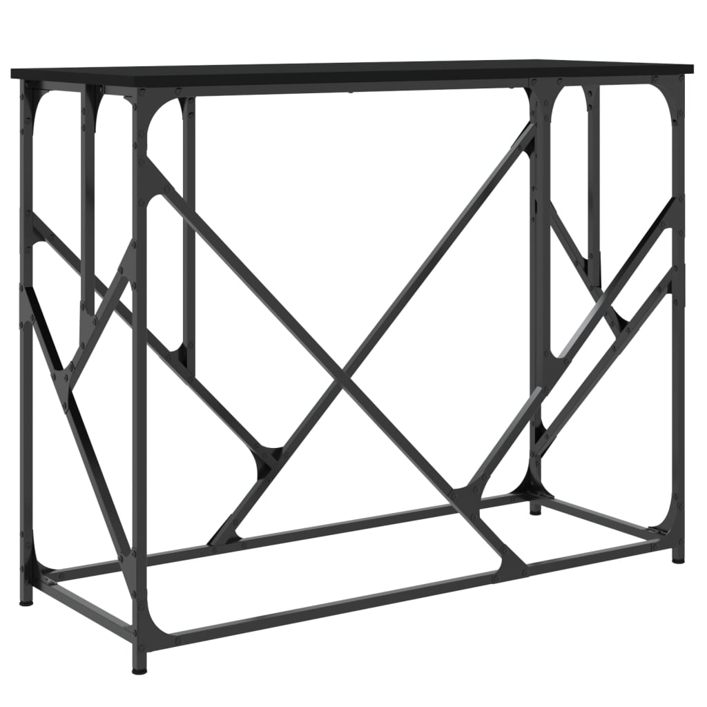 fekete szerelt fa tálalóasztal 100x40x80 cm