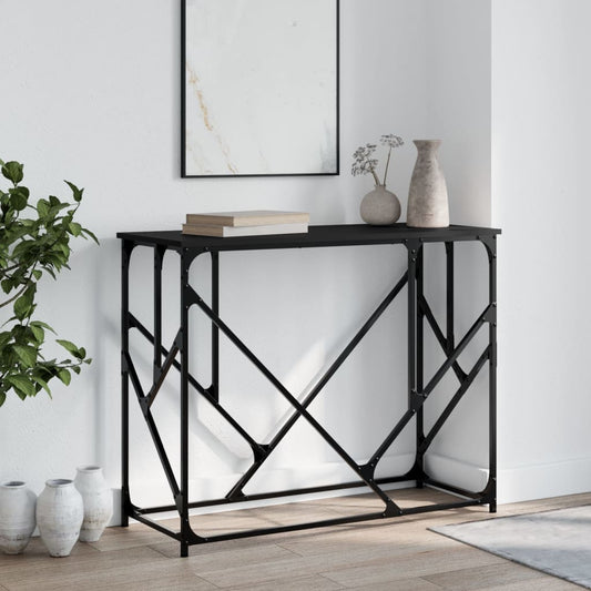 fekete szerelt fa tálalóasztal 100x40x80 cm