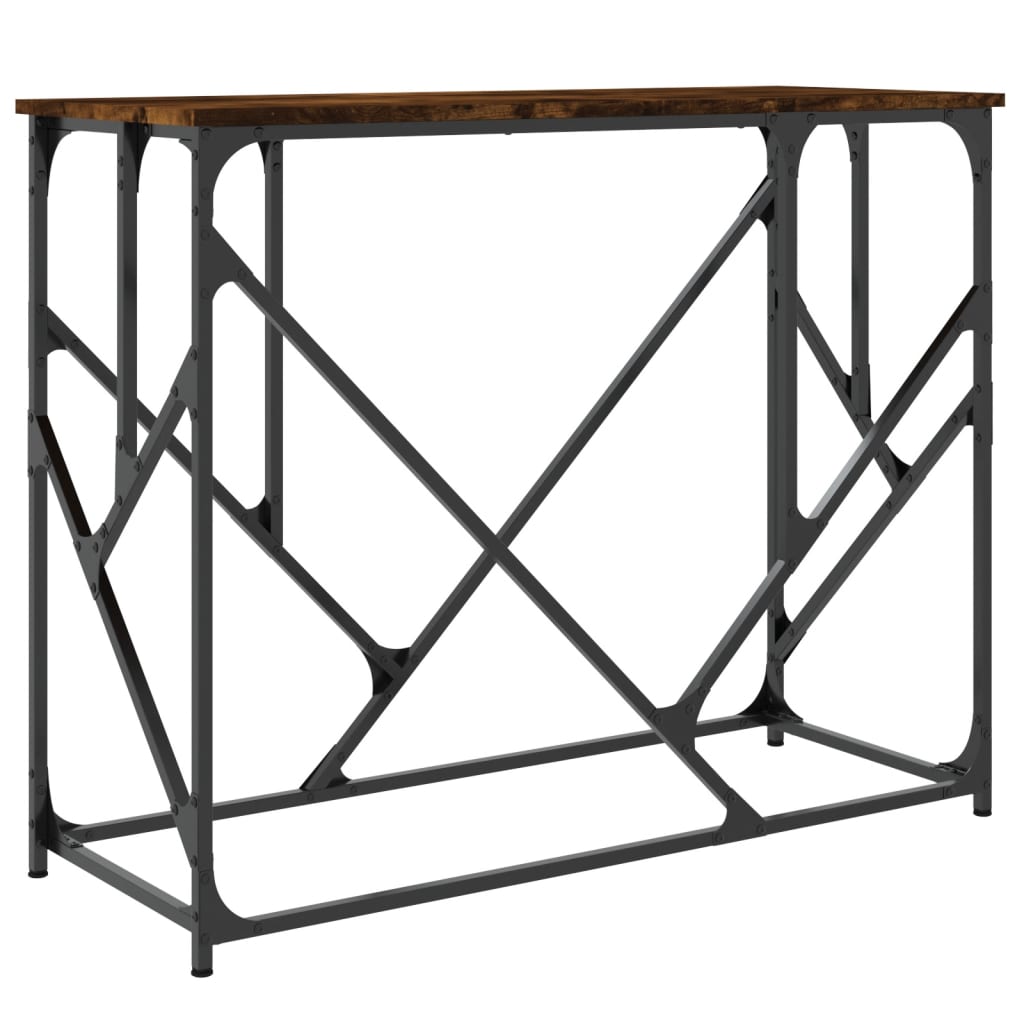 füstös tölgy színű szerelt fa tálalóasztal 100x40x80 cm