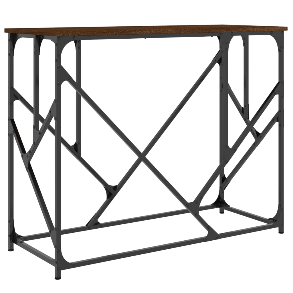 barna tölgyszínű szerelt fa tálalóasztal 100x40x80 cm