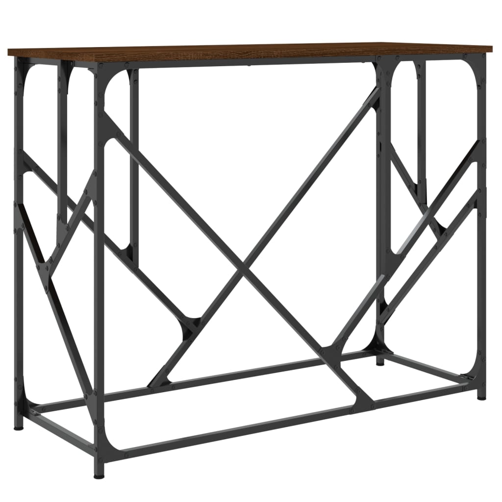 barna tölgyszínű szerelt fa tálalóasztal 100x40x80 cm