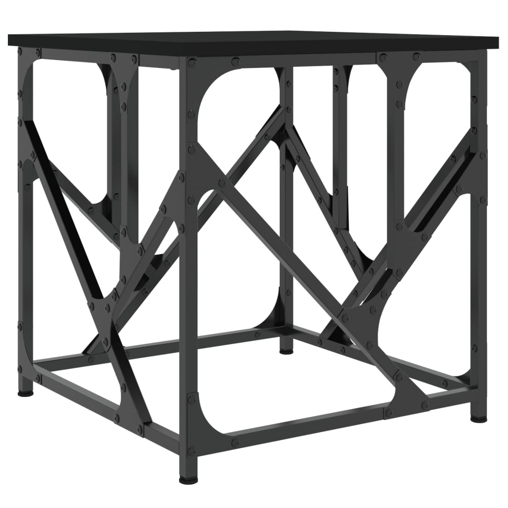 fekete szerelt fa dohányzóasztal 45x45x47,5 cm