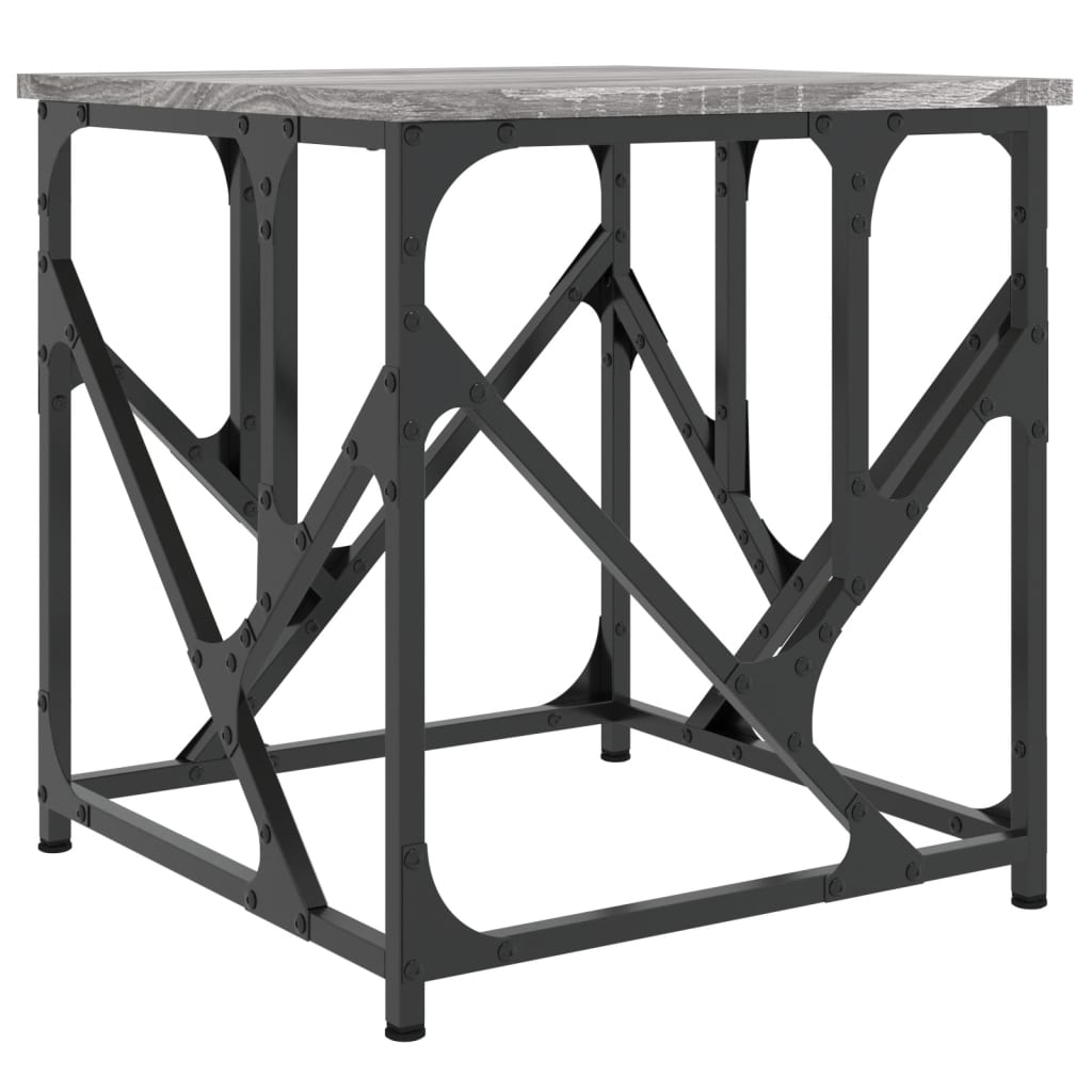 szürke sonoma színű szerelt fa dohányzóasztal 45 x 45 x 47,5 cm