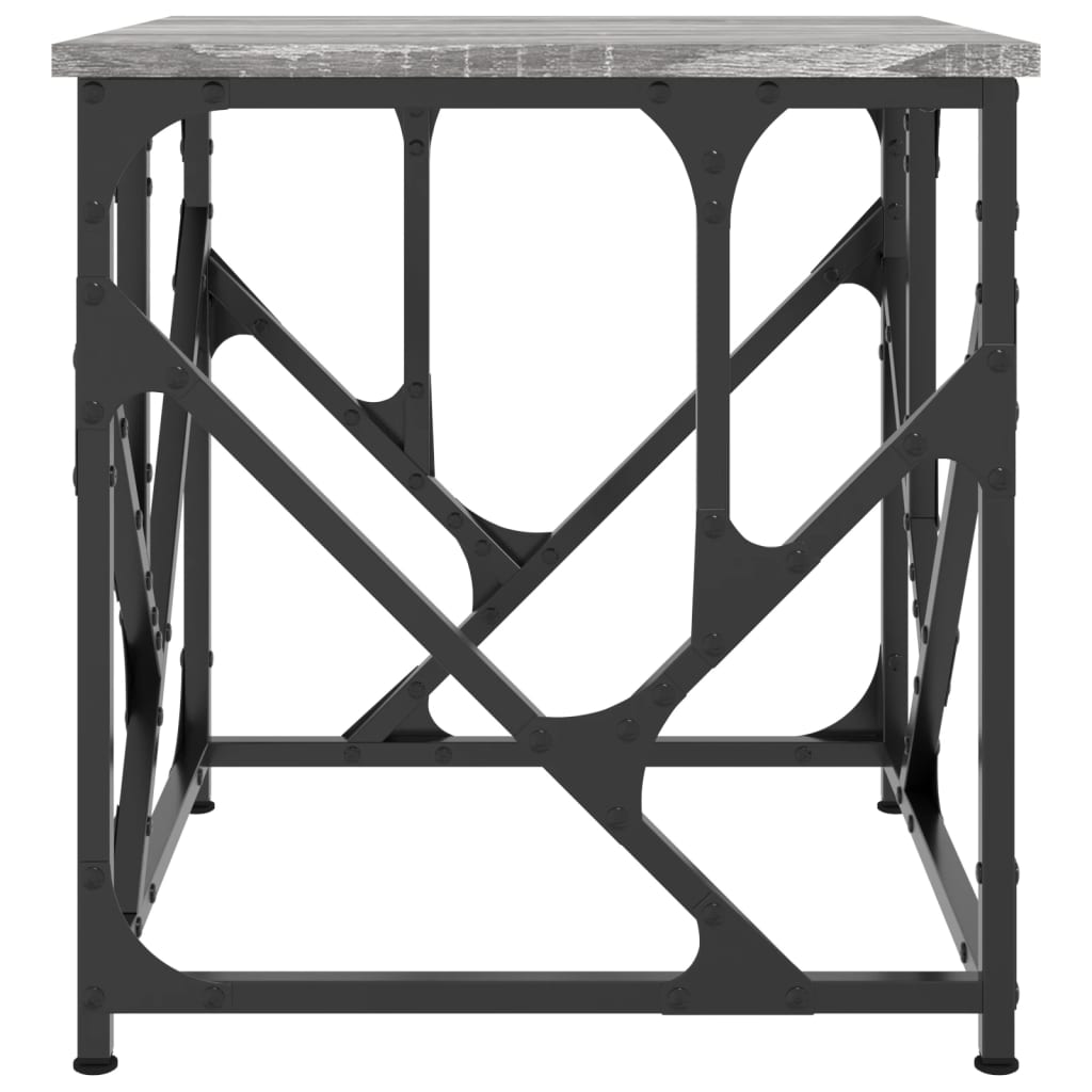 szürke sonoma színű szerelt fa dohányzóasztal 45 x 45 x 47,5 cm