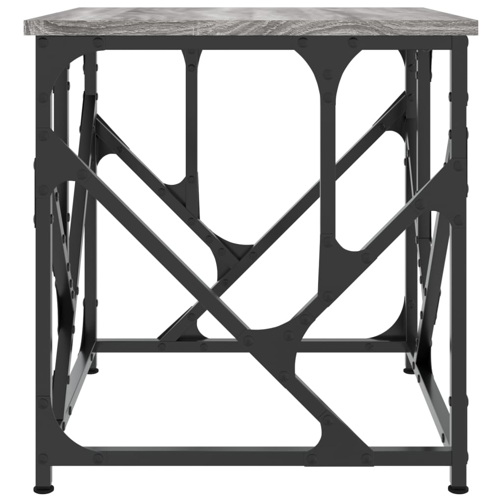 szürke sonoma színű szerelt fa dohányzóasztal 45 x 45 x 47,5 cm