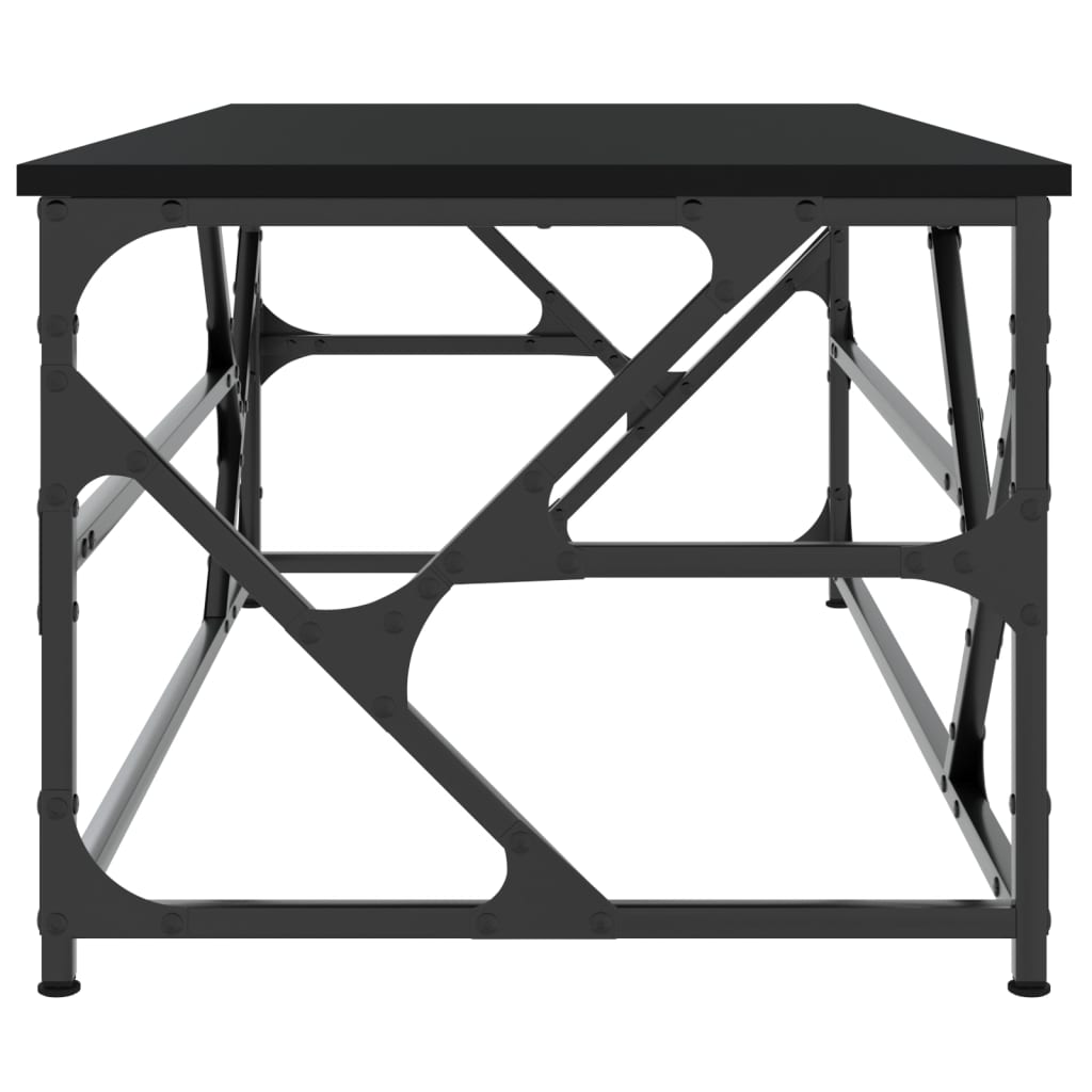 fekete szerelt fa dohányzóasztal 100 x 50 x 40 cm