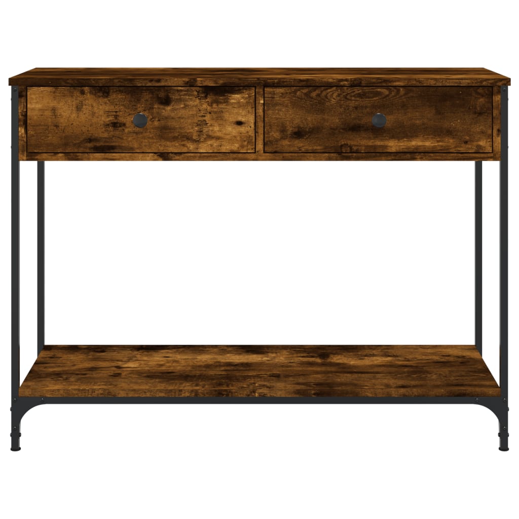 füstös tölgy színű szerelt fa tálalóasztal 100 x 34,5 x 75 cm