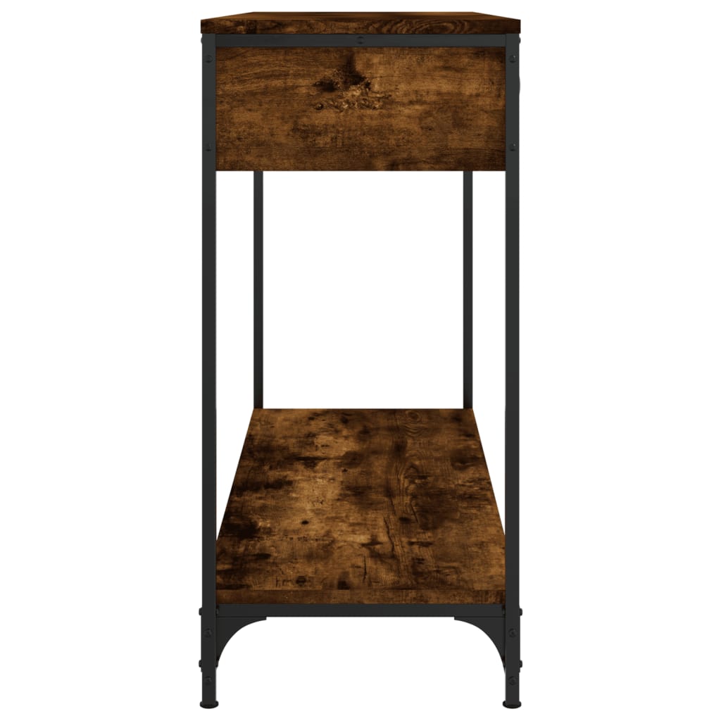 füstös tölgy színű szerelt fa tálalóasztal 100 x 34,5 x 75 cm