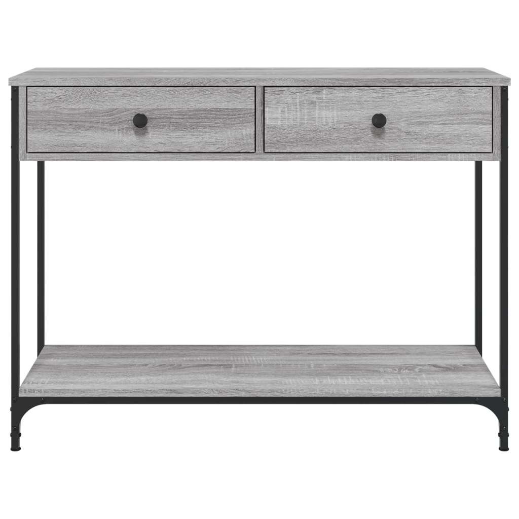 szürke sonoma színű szerelt fa konzolasztal 100 x 34,5 x 75 cm