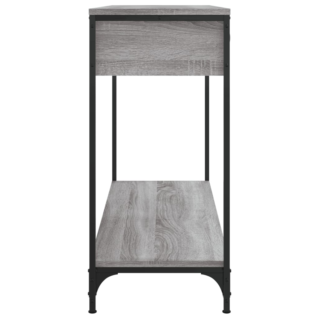 szürke sonoma színű szerelt fa konzolasztal 100 x 34,5 x 75 cm