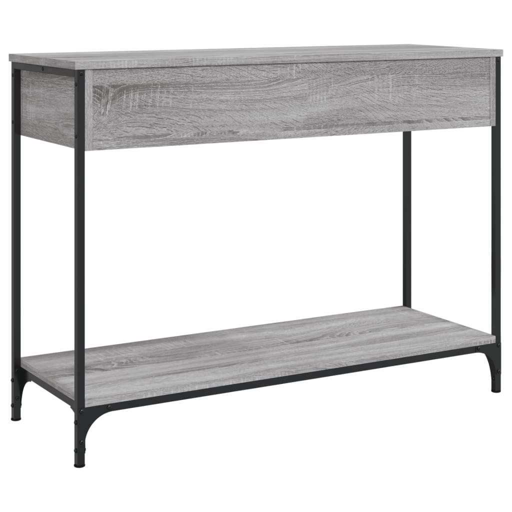 szürke sonoma színű szerelt fa konzolasztal 100 x 34,5 x 75 cm