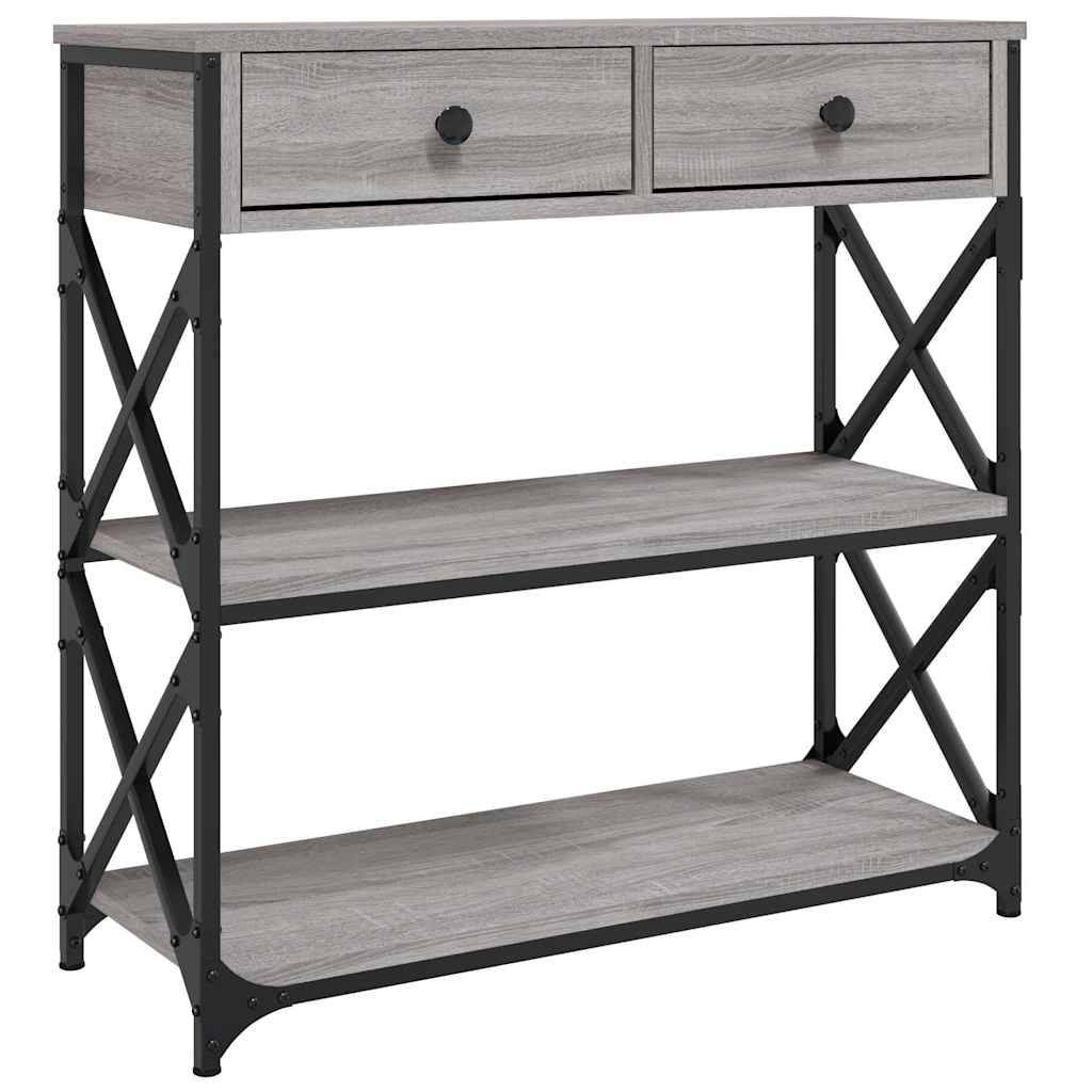szürke sonoma szerelt fa tálalóasztal 75x28x75 cm