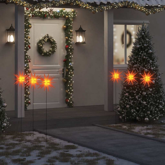 3 db összecsukható tüskés piros karácsonyi lámpa LED-del 35 cm