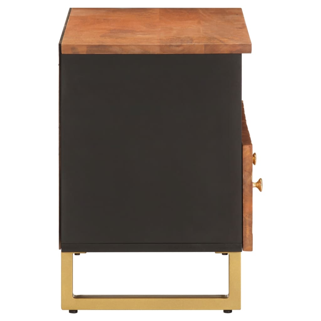 fekete-barna tömör mangófa TV-szekrény 70 x 33,5 x 46 cm