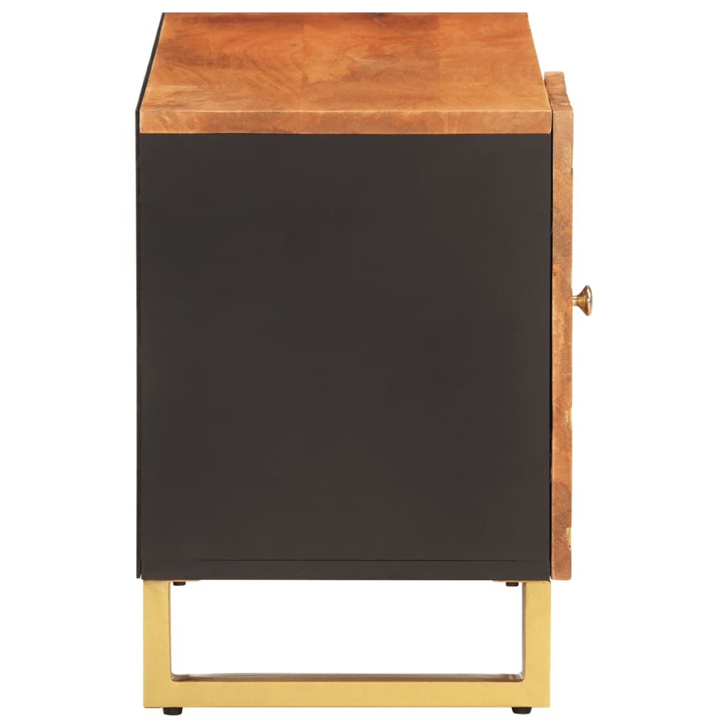 barna és barna tömör mangófa TV-szekrény 80x31,5x46 cm