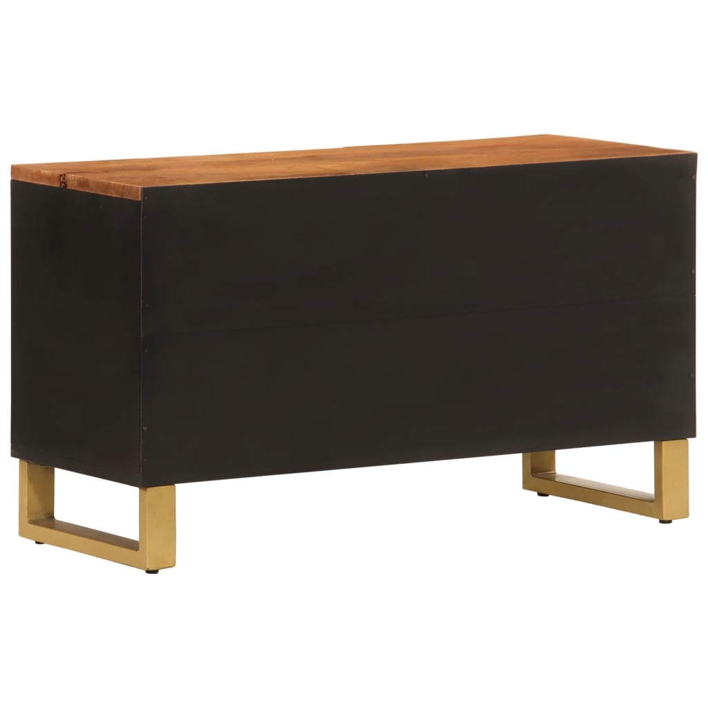 barna és barna tömör mangófa TV-szekrény 80x31,5x46 cm