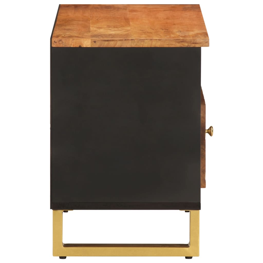 barna és barna tömör mangófa TV-szekrény 80x33,5x46 cm