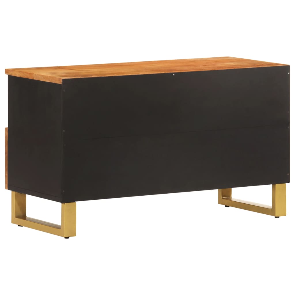 barna és barna tömör mangófa TV-szekrény 80x33,5x46 cm