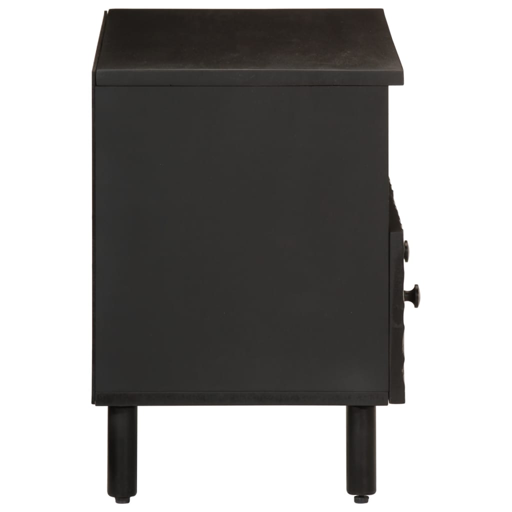 fekete tömör mangófa TV-szekrény 70 x 33 x 46 cm