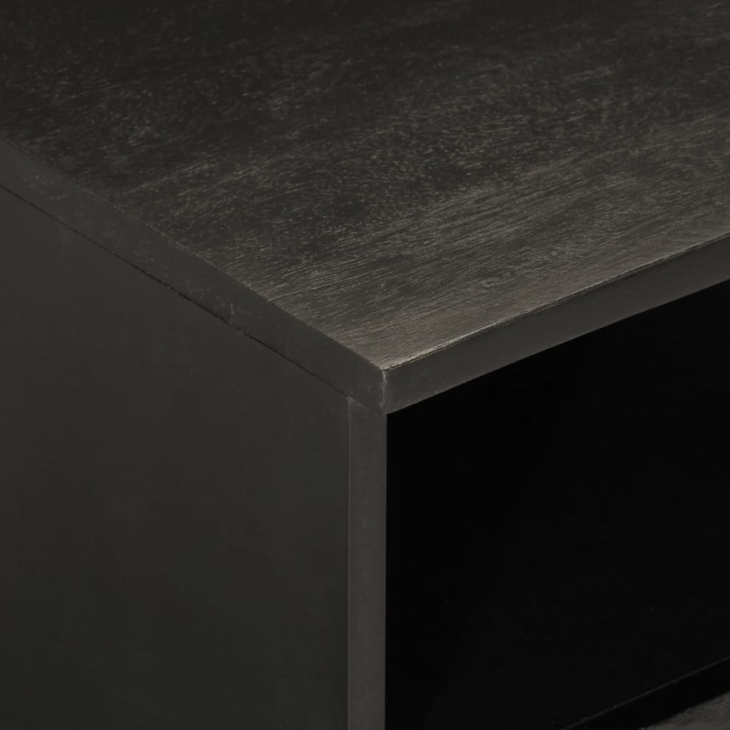 fekete tömör mangófa TV-szekrény 70 x 33 x 46 cm