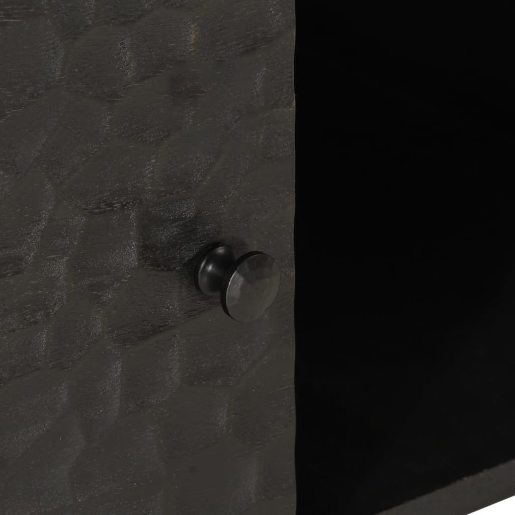 fekete tömör mangófa dohányzóasztal 100 x 54 x 40 cm