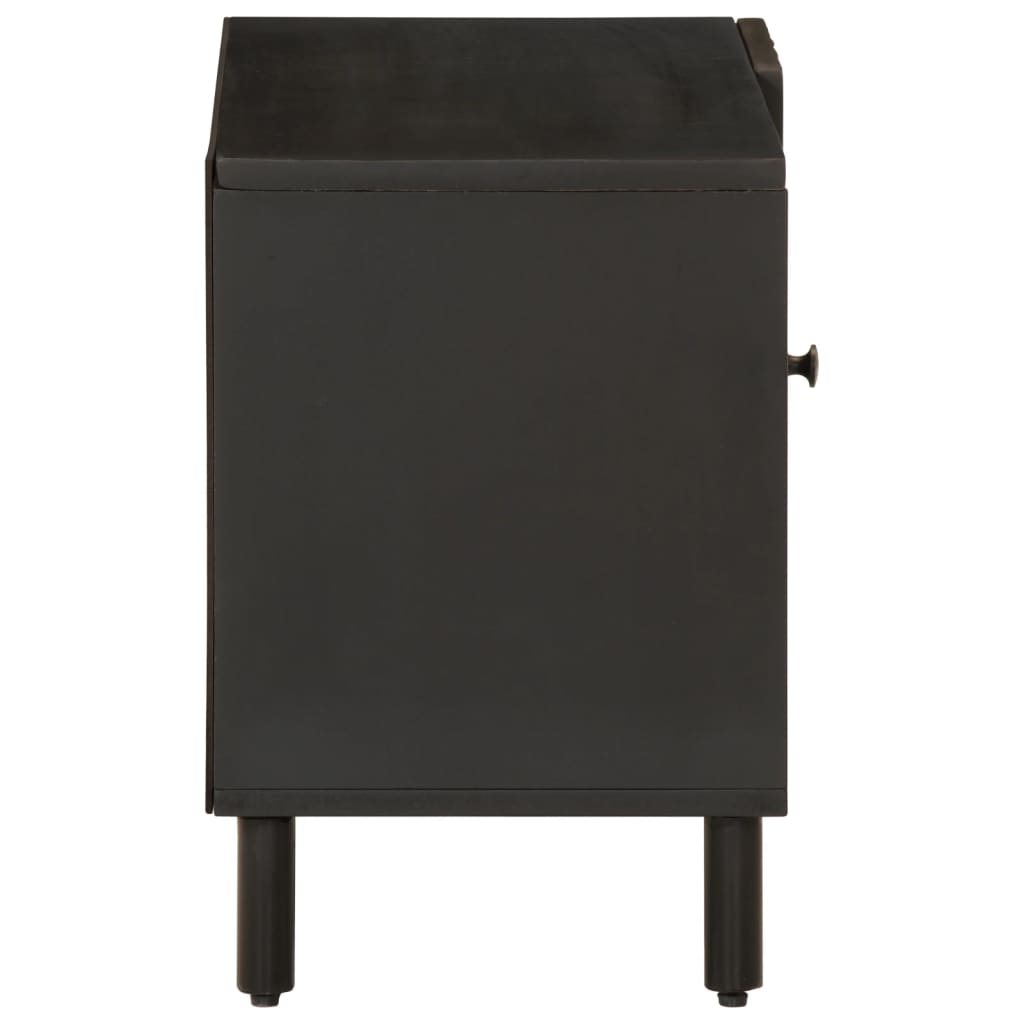 fekete tömör mangófa TV-szekrény 80 x 31 x 46 cm