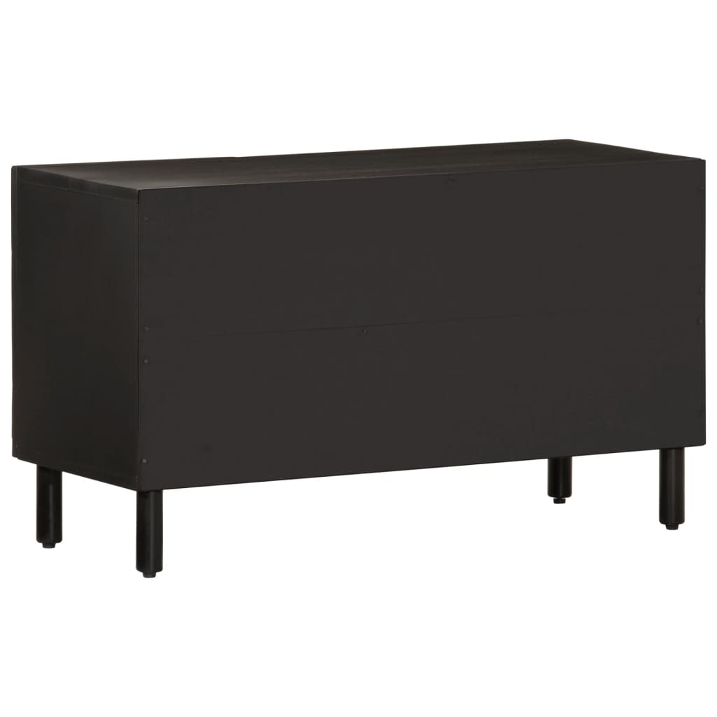fekete tömör mangófa TV-szekrény 80 x 31 x 46 cm