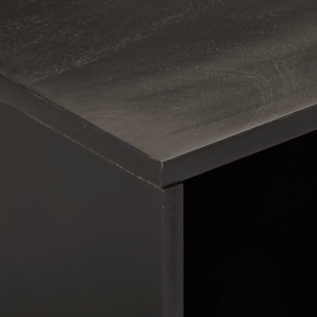 fekete tömör mangófa TV-szekrény 80 x 31 x 46 cm