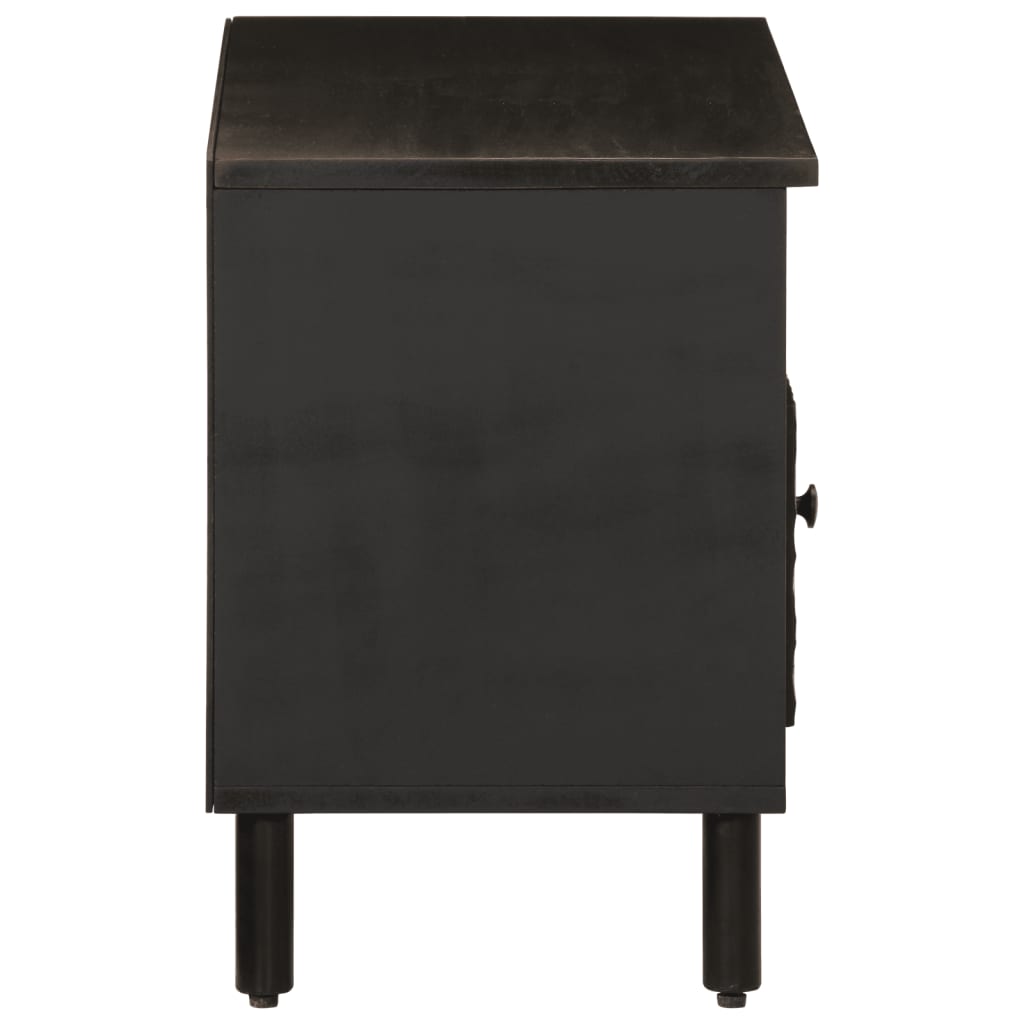 fekete tömör mangófa TV-szekrény 80 x 33 x 46 cm