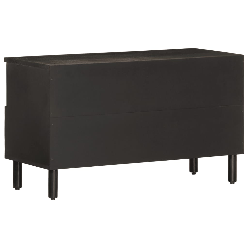 fekete tömör mangófa TV-szekrény 80 x 33 x 46 cm