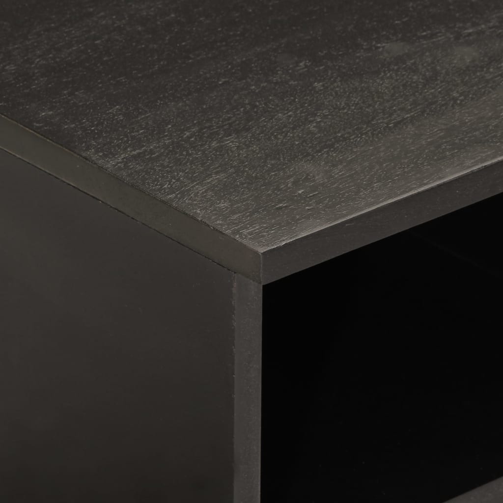 fekete tömör mangófa TV-szekrény 80 x 33 x 46 cm