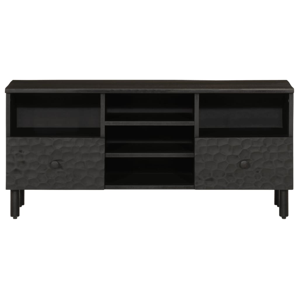 fekete tömör mangófa TV-szekrény 100 x 33 x 46 cm