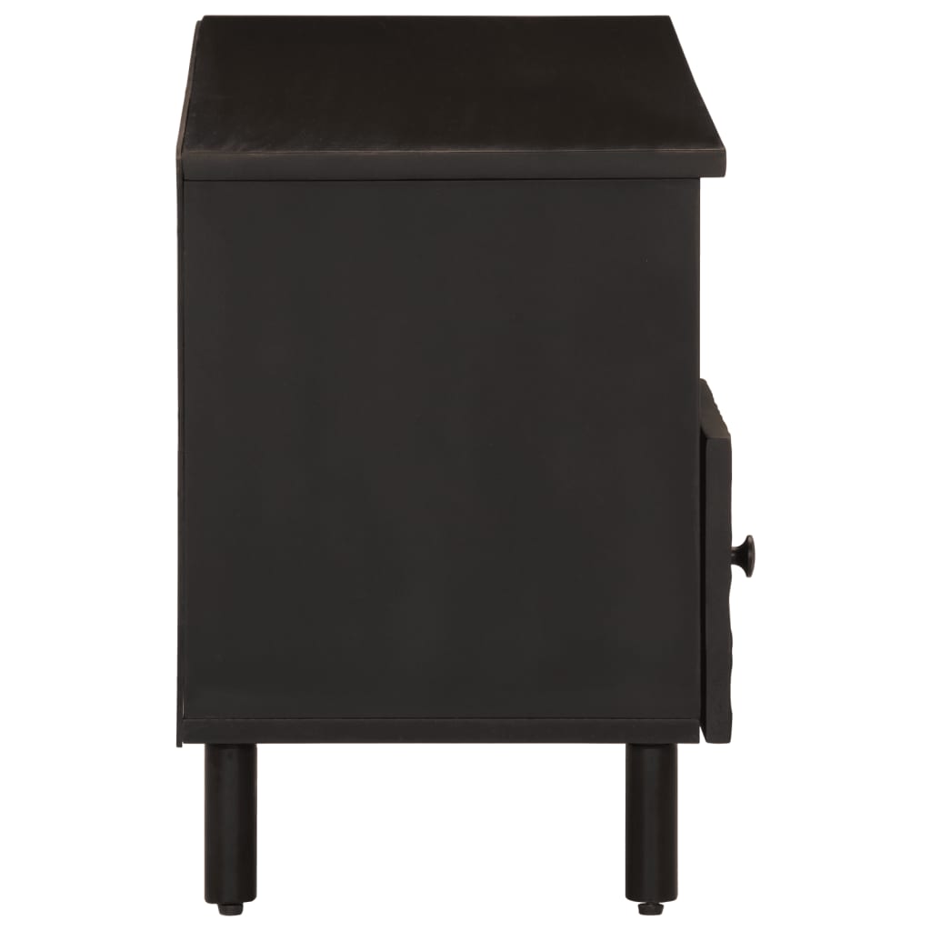 fekete tömör mangófa TV-szekrény 100 x 33 x 46 cm