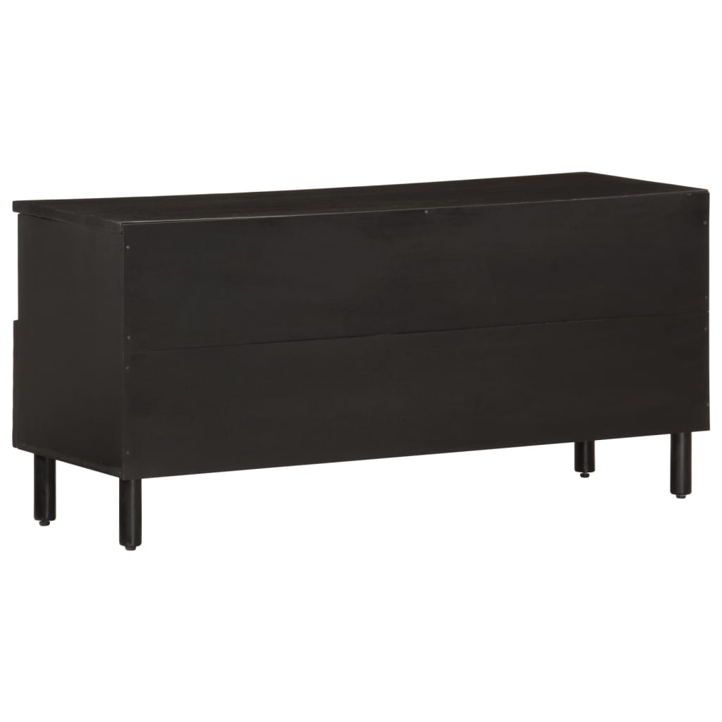 fekete tömör mangófa TV-szekrény 100 x 33 x 46 cm