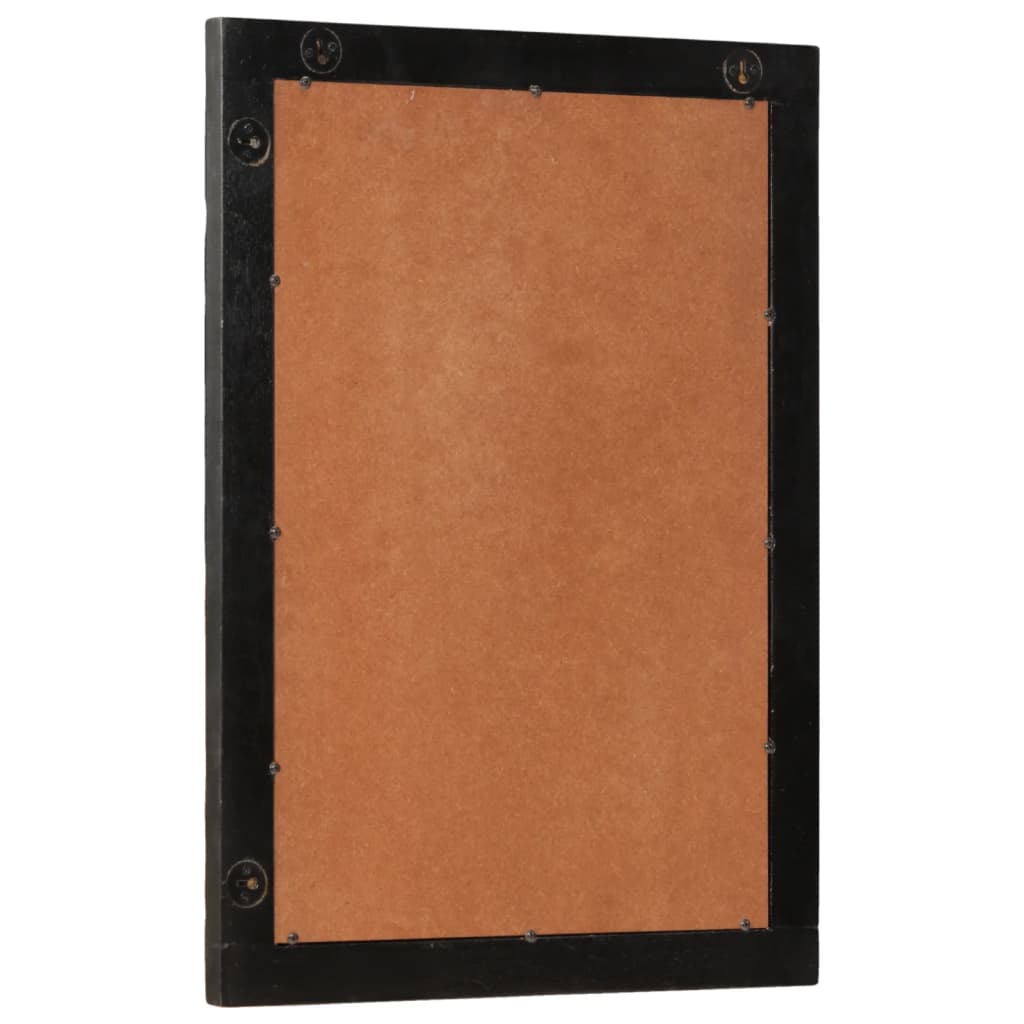 fekete tömör mangófa és üveg fürdőszobatükör 50 x 70 x 2,5 cm