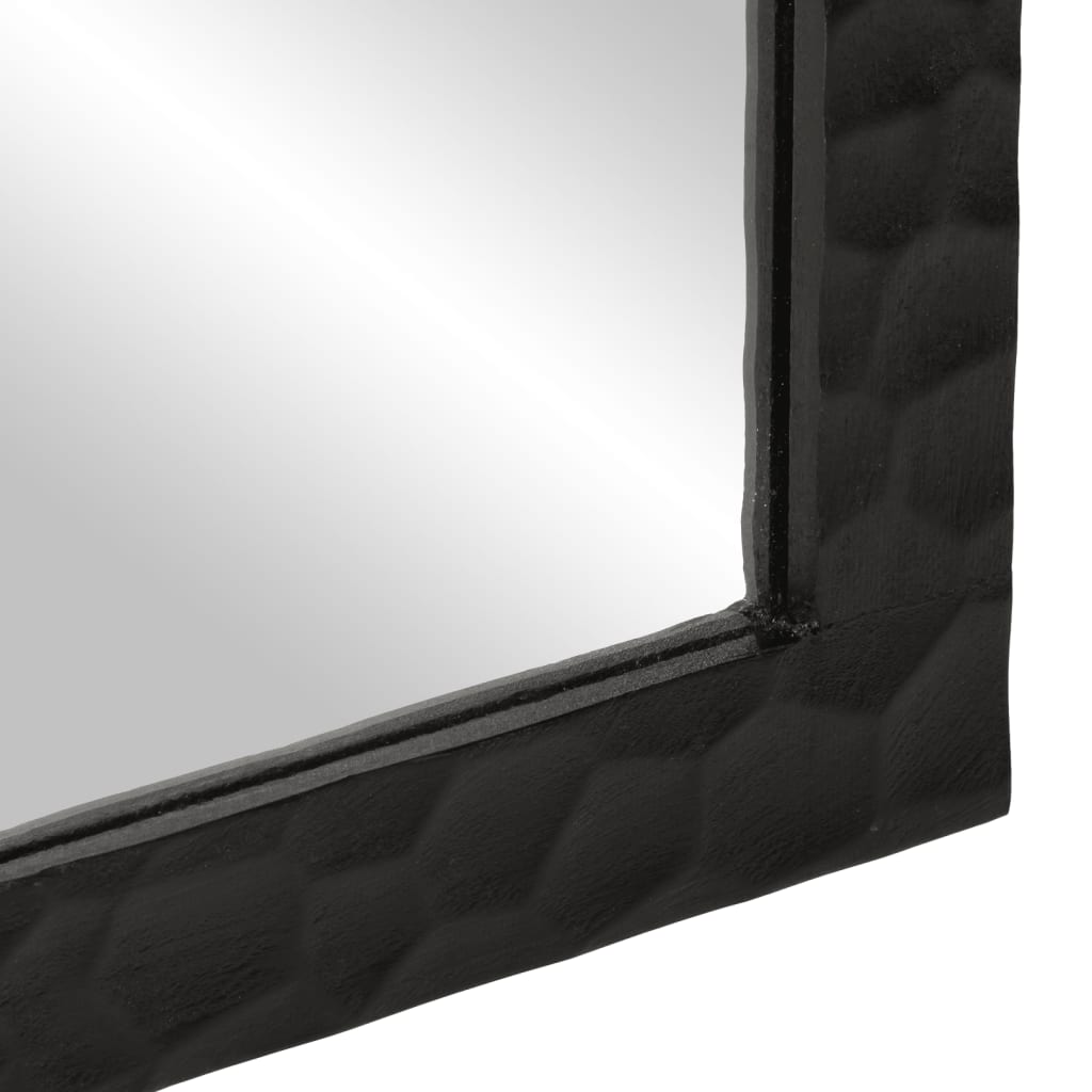 fekete tömör mangófa és üveg fürdőszobatükör 50 x 70 x 2,5 cm