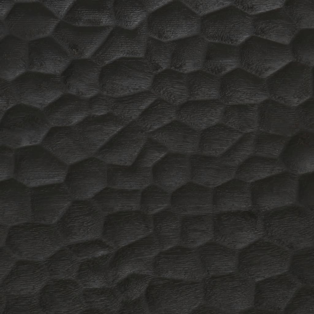 fekete tömör mangófa és üveg fürdőszobatükör 50 x 70 x 2,5 cm