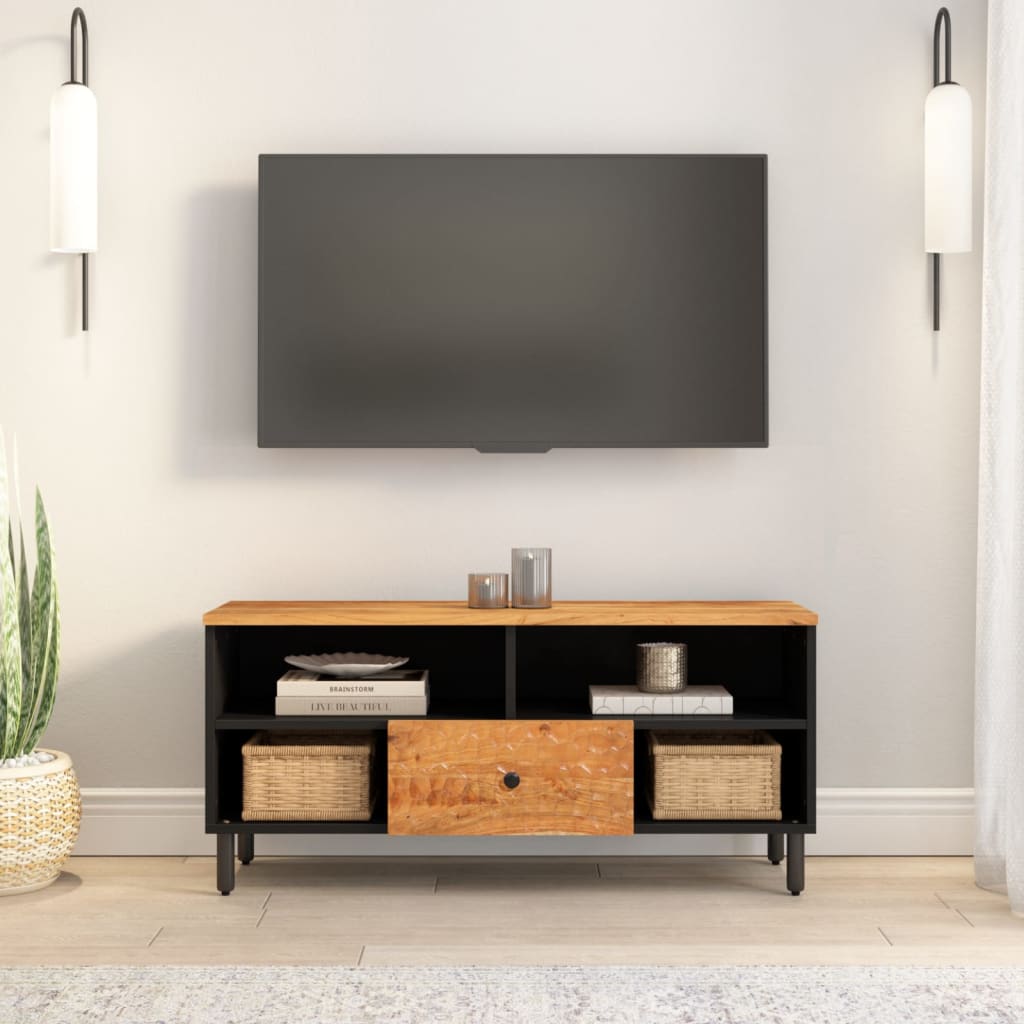 tömör akácfa és szerelt fa TV-szekrény 100 x 33 x 46 cm