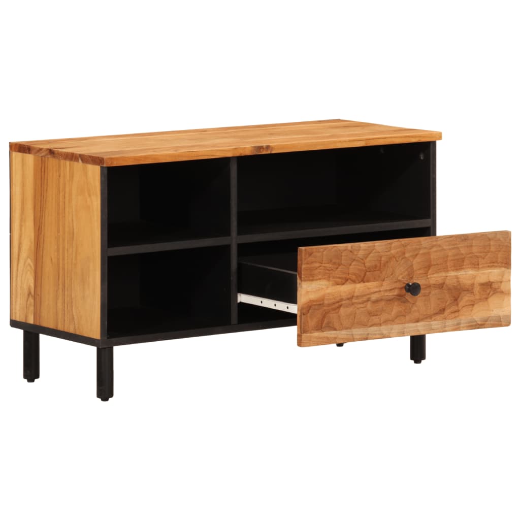 tömör akácfa TV-szekrény 80x33x46 cm