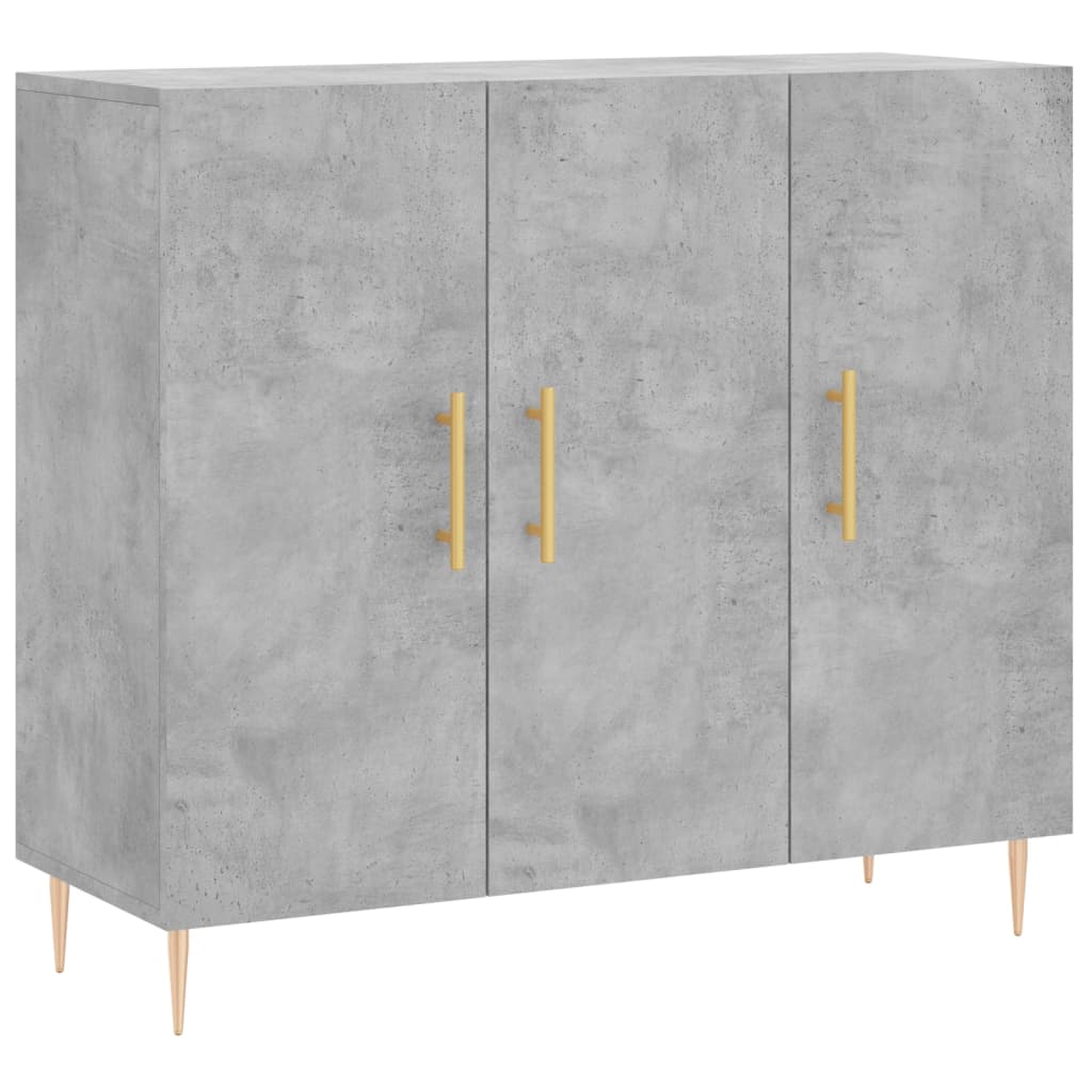 betonszürke szerelt fa tálalószekrény 90 x 34 x 80 cm