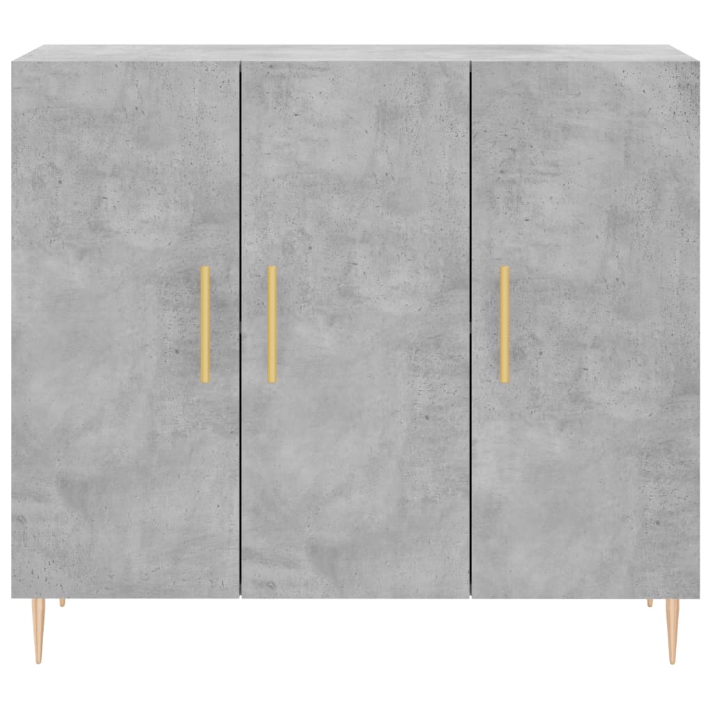 betonszürke szerelt fa tálalószekrény 90 x 34 x 80 cm