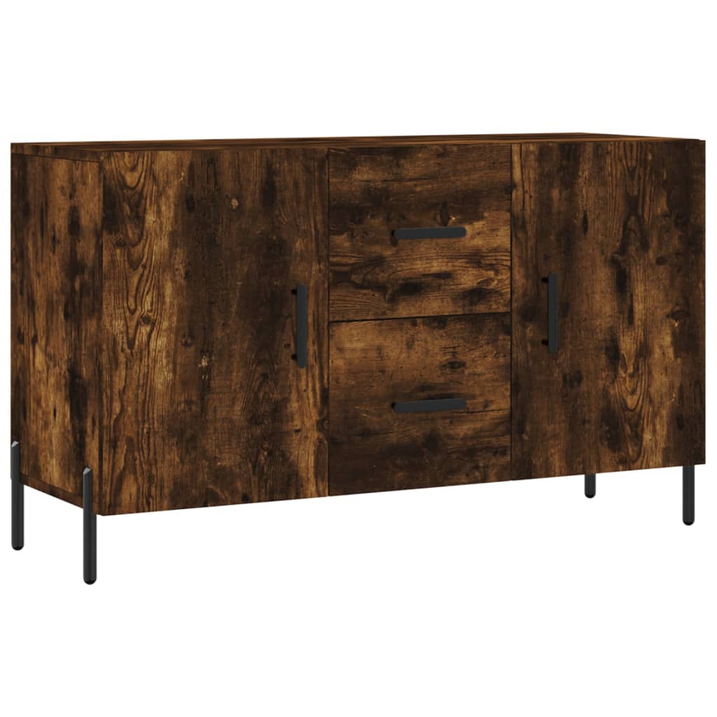füstös tölgy színű szerelt fa tálalószekrény 100 x 36 x 90 cm
