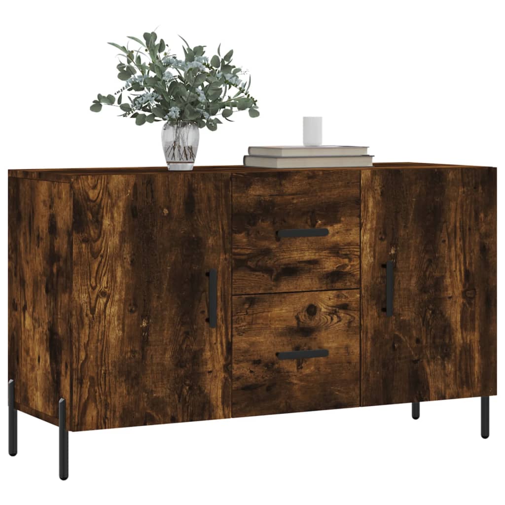 füstös tölgy színű szerelt fa tálalószekrény 100 x 36 x 90 cm