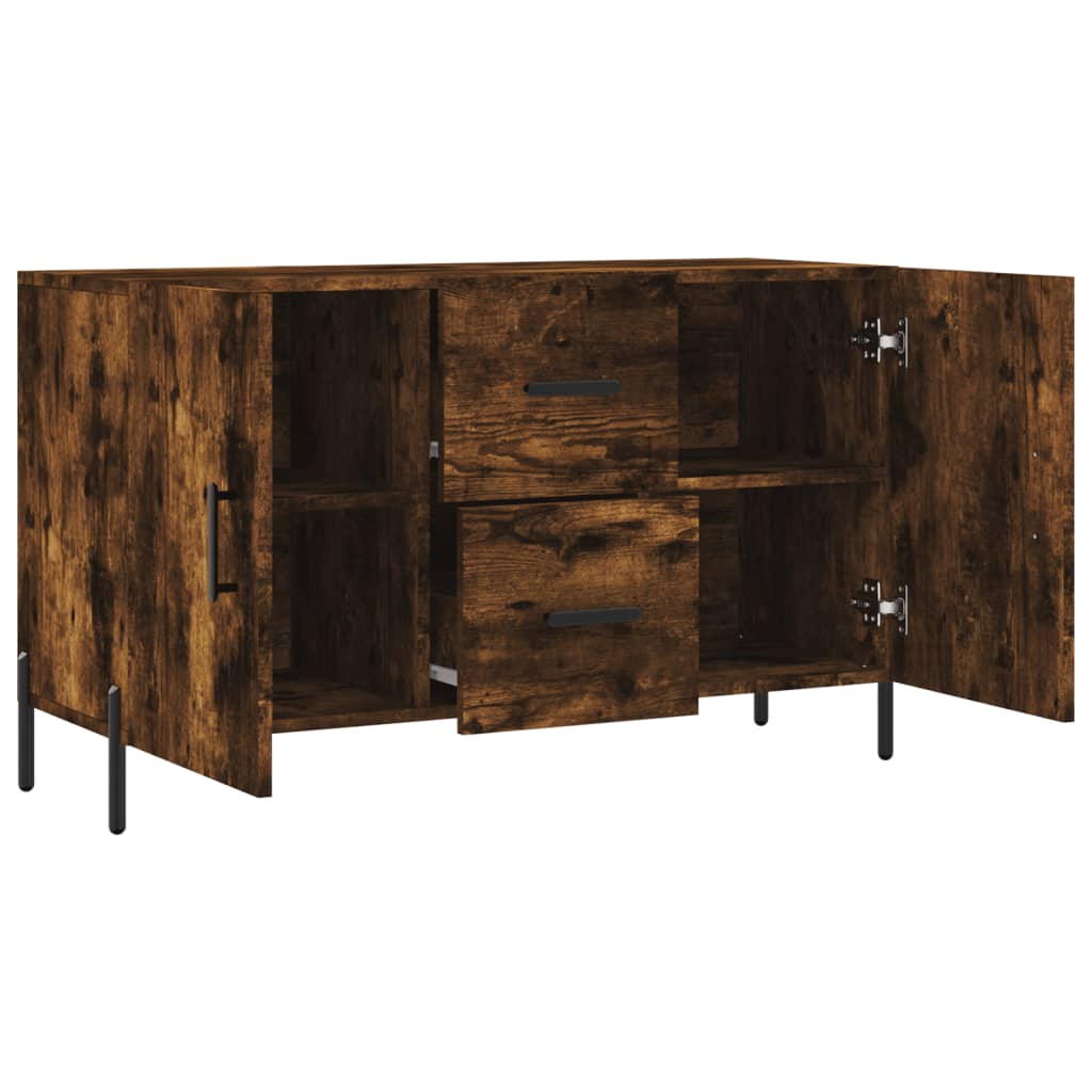 füstös tölgy színű szerelt fa tálalószekrény 100 x 36 x 90 cm