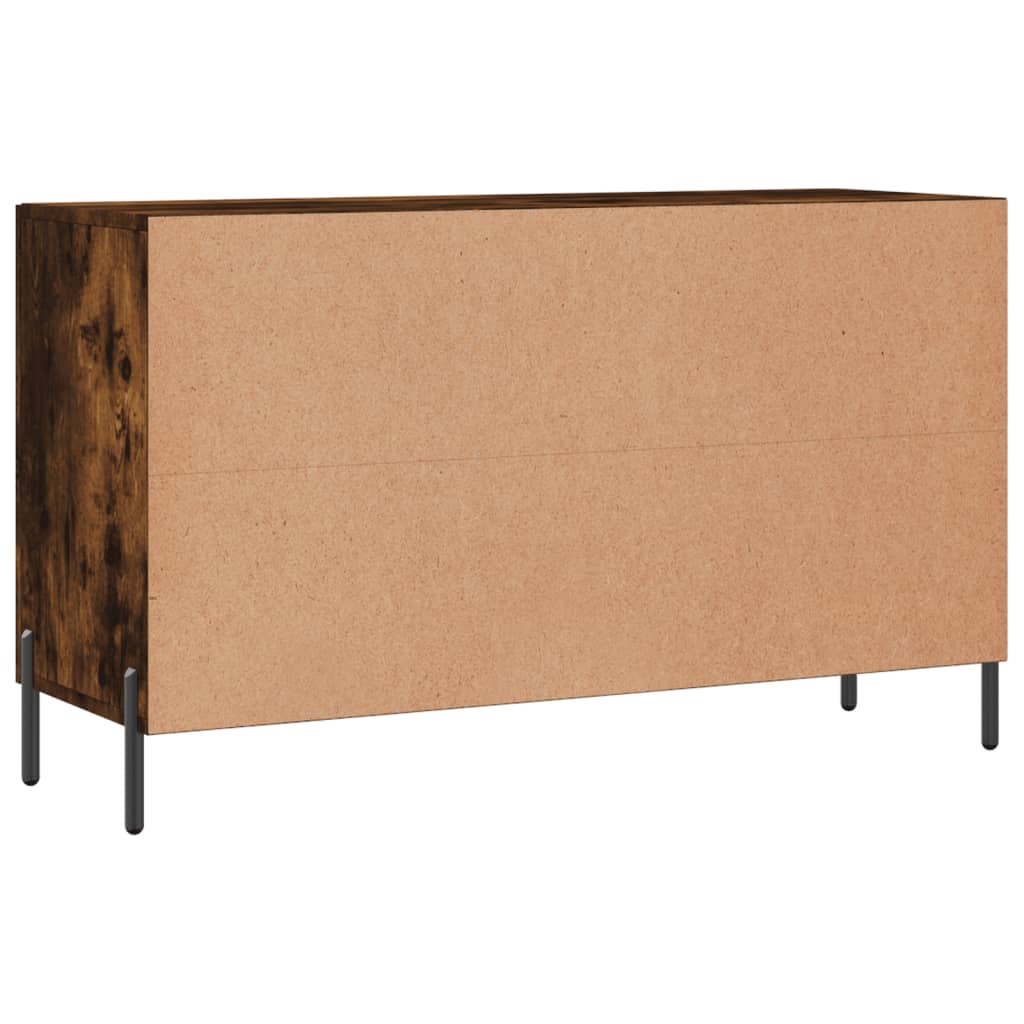 füstös tölgy színű szerelt fa tálalószekrény 100 x 36 x 90 cm