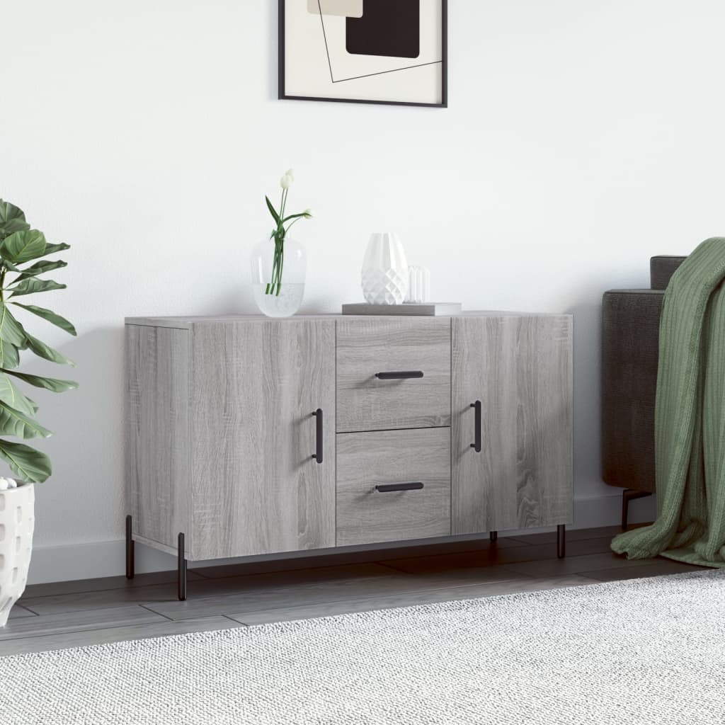 szürke sonoma színű szerelt fa tálalószekrény 100 x 36 x 60 cm