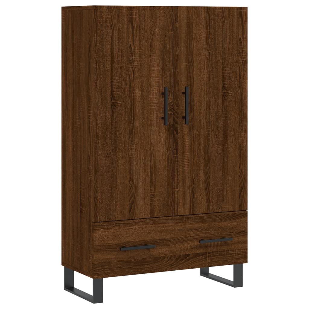 barna tölgyszínű szerelt fa magasszekrény 69,5 x 31 x 115 cm