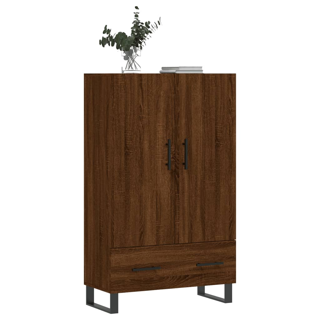 barna tölgyszínű szerelt fa magasszekrény 69,5 x 31 x 115 cm