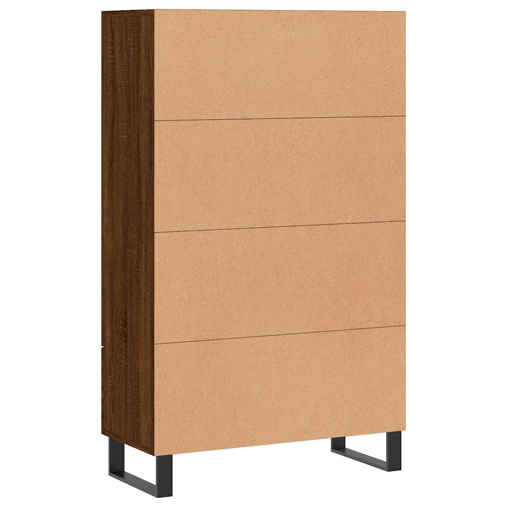 barna tölgyszínű szerelt fa magasszekrény 69,5 x 31 x 115 cm